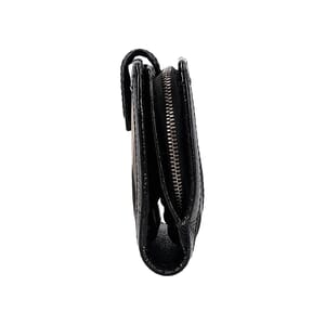 Patent/Nylon Check Continental Wallet Black/Grey, view 5