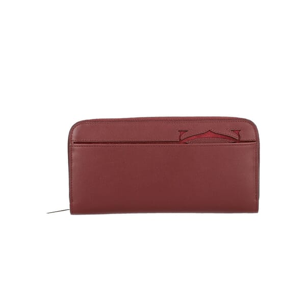 Leather Zippy Wallet Burgundy