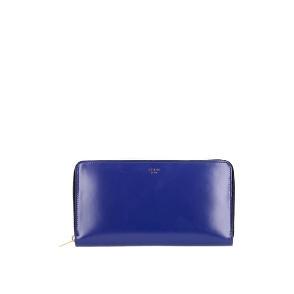 Leather Large Zipped Wallet Indigo