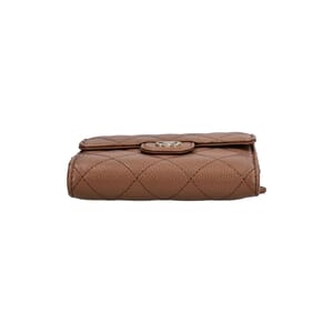 Caviar Classic Small Flap Wallet Brown, view 6