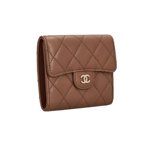 Caviar Classic Small Flap Wallet Brown, view 2