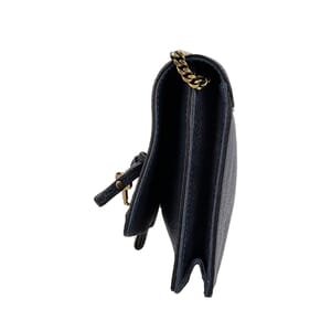 Leather Aurore Chain Wallet Navy, view 6