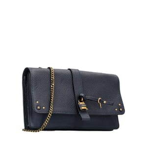 Leather Aurore Chain Wallet Navy, view 2