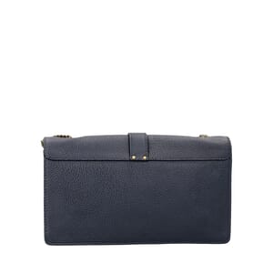 Leather Aurore Chain Wallet Navy, view 4
