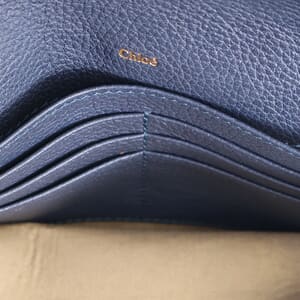Leather Aurore Chain Wallet Navy, view 8