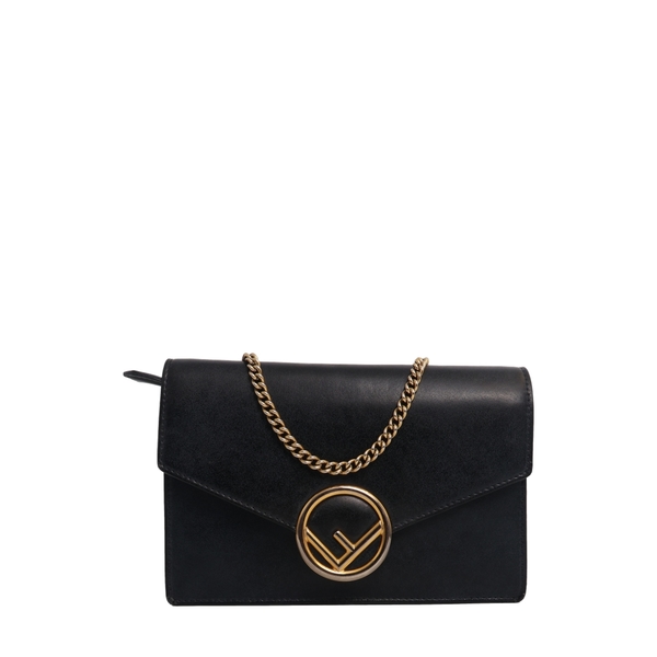 Leather Chain Wallet Black