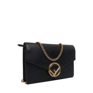 Leather Chain Wallet Black, view 2