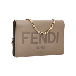 Leather Sunshine Chain Wallet Taupe, view 2