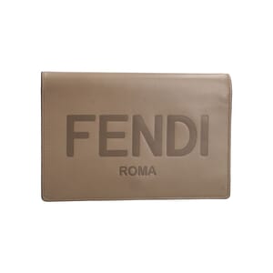 Leather Sunshine Chain Wallet Taupe, view 5