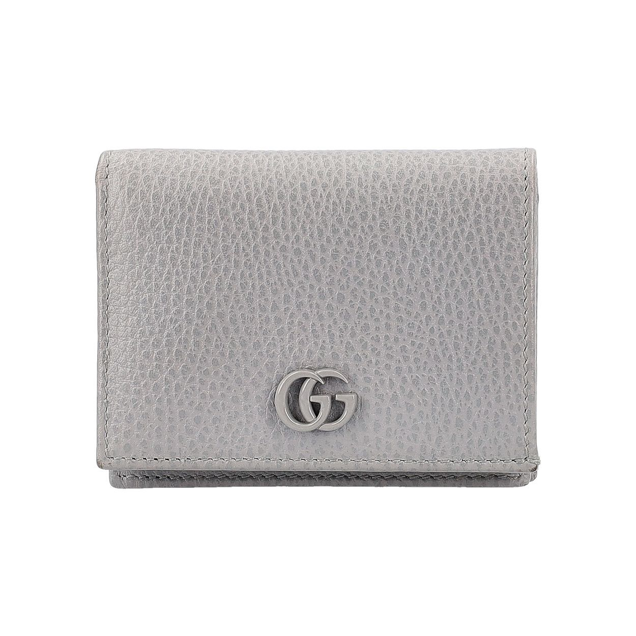 GUCCI Leather GG Card Case Wallet Grey | Luxity