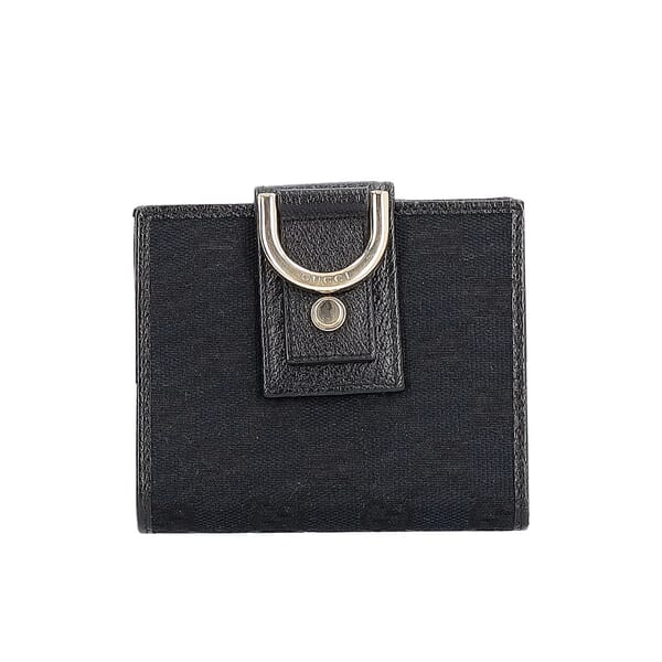 Canvas GG D Ring Wallet Black