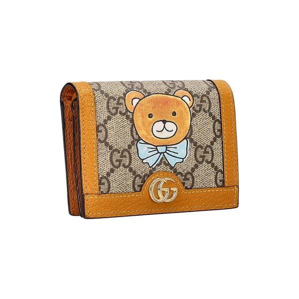 x KIA Supreme GG Teddy Bear Wallet Yellow/Beige