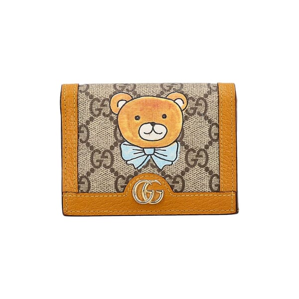 x KIA Supreme GG Teddy Bear Wallet Yellow/Beige