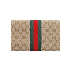Canvas GG Horsebit Web Wallet Beige/Ebony, view 3