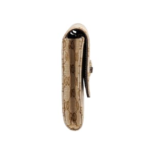 Canvas GG Horsebit Web Wallet Beige/Ebony, view 4