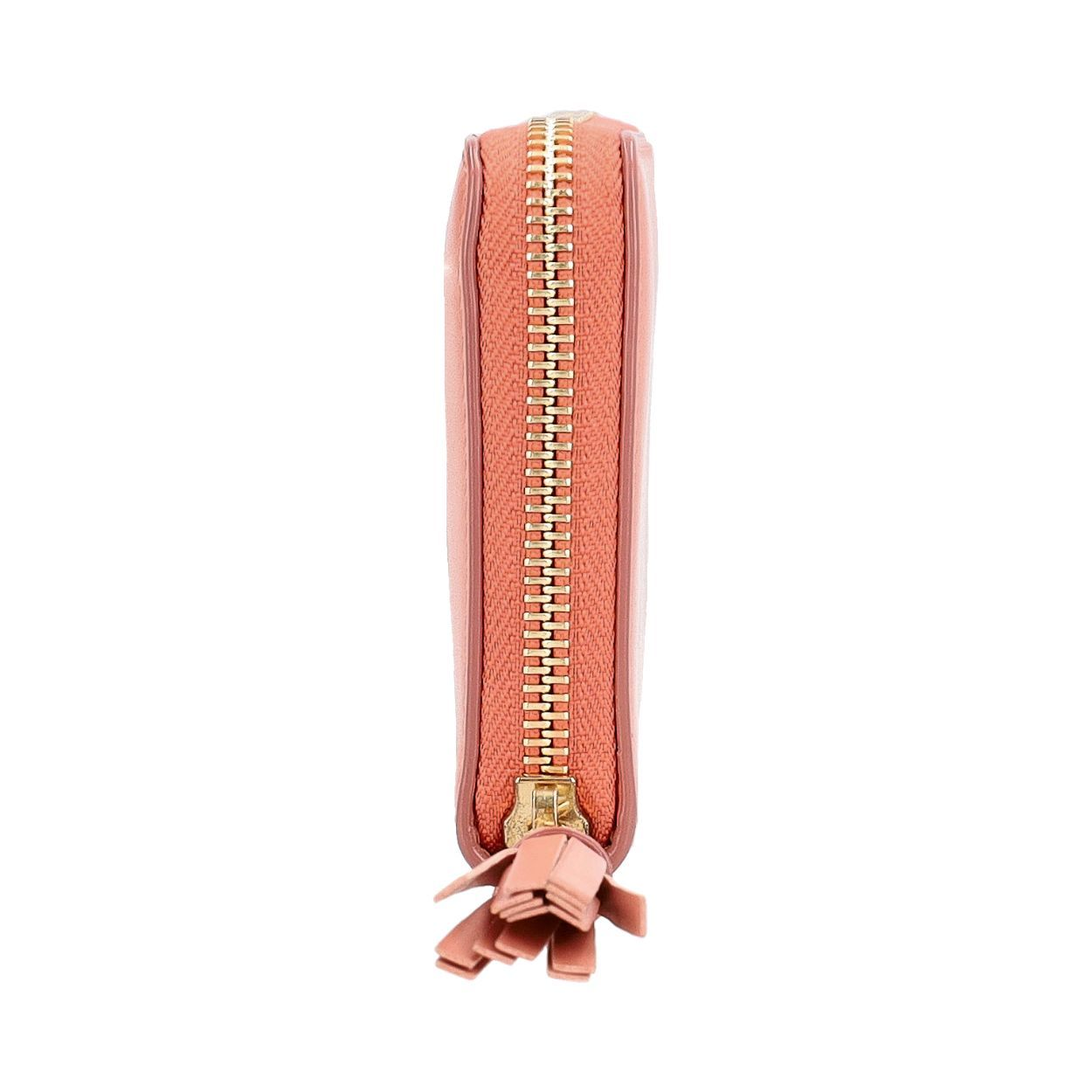 JIMMY CHOO Leather Athini Zip Wallet Powder Pink | Luxity display picture 1