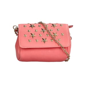 Leather Star Studded Mini Shoulder Bag Pink