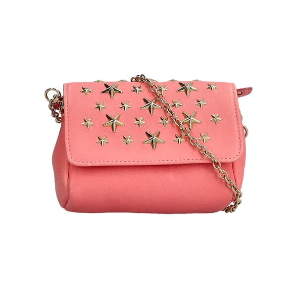 Leather Star Studded Mini Shoulder Bag Pink