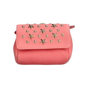 Leather Star Studded Mini Shoulder Bag Pink, view 4