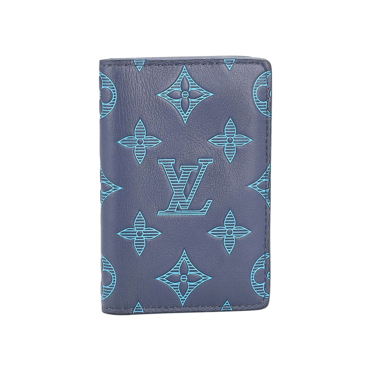 Louis Vuitton ネイビー カード・ホルダー LOUIS VUITTON Monogram Shadow Pocket Organizer Navy River Blue