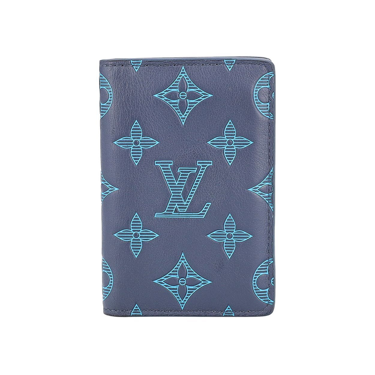 LOUIS VUITTON Monogram Shadow Pocket Organizer Navy River Blue