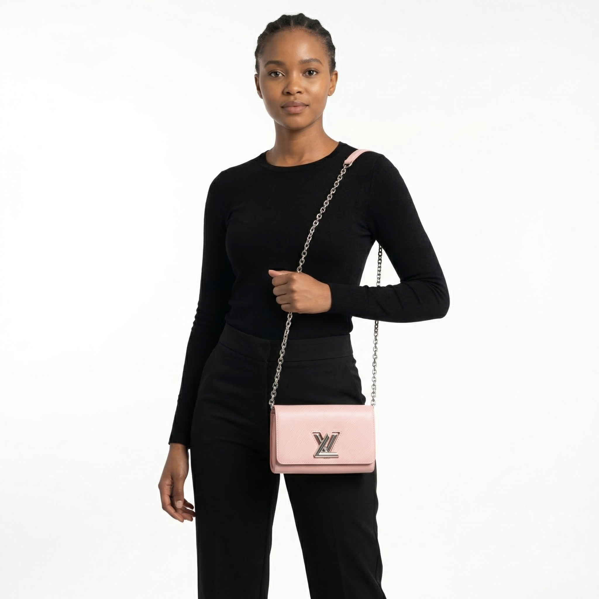 LOUIS VUITTON Epi Twist Chain Wallet Rose Ballerine | Luxity
