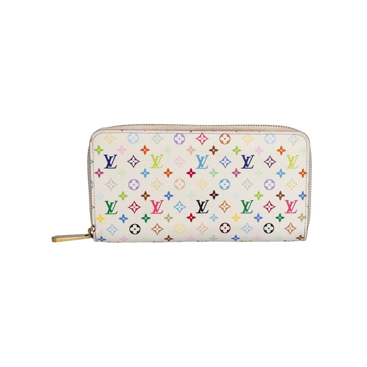 Multicolor Zippy Wallet White