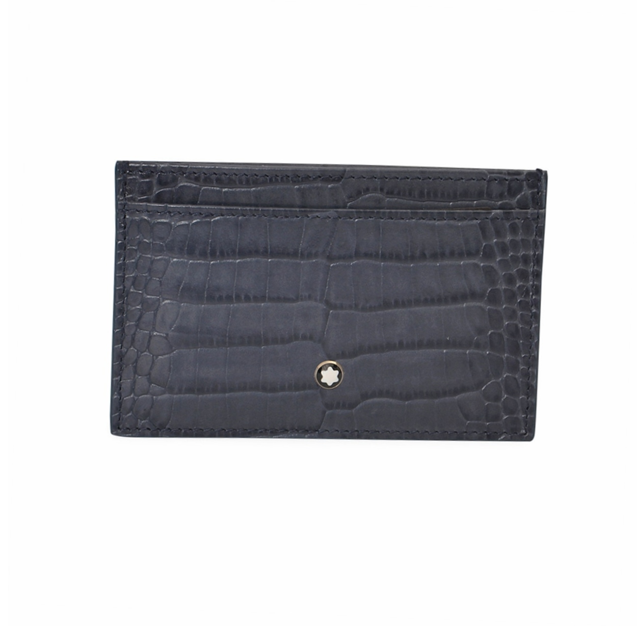 MONTBLANC Crocodile Embossed Cardholder Navy | Luxity