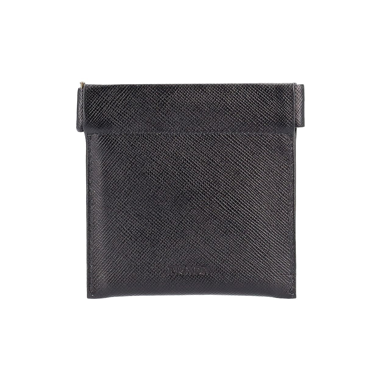 PRADA Vintage Saffiano Business Card Holder Black | Luxity