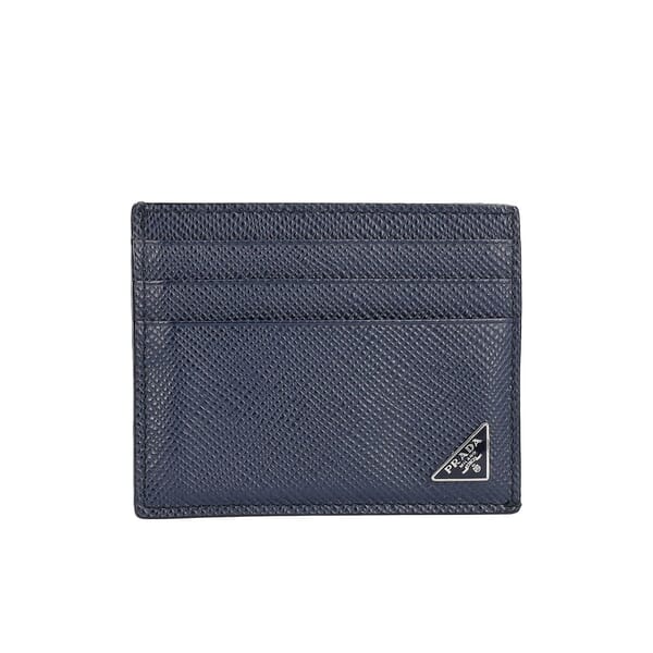 Saffiano Logo Card Holder Navy