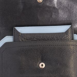 Leather Ettiquette Compact Wallet Case & Card Holder Set Black, view 8
