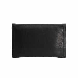 Leather Ettiquette Compact Wallet Case & Card Holder Set Black, view 3