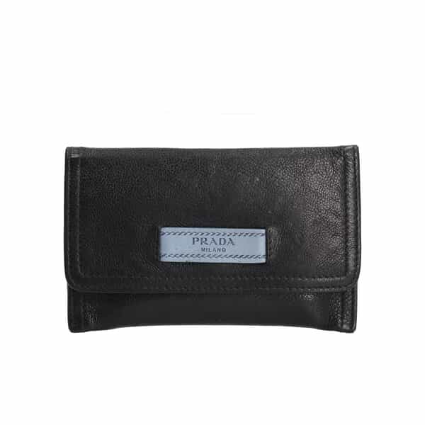 Leather Ettiquette Compact Wallet Case & Card Holder Set Black
