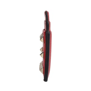 Leather Rockstud Card Holder Red, view 5