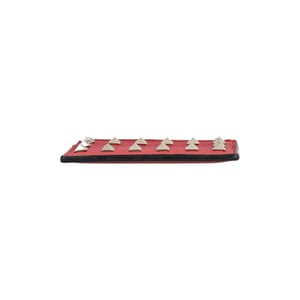 Leather Rockstud Card Holder Red, view 6