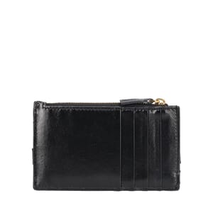 Quilted Leather Greca Card Holder Black, view 4