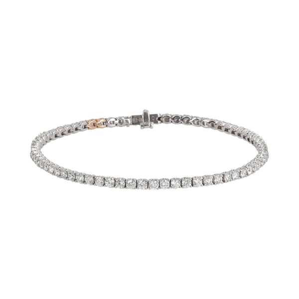 Two Tone Gold Diamond Protea Tennis Bracelet