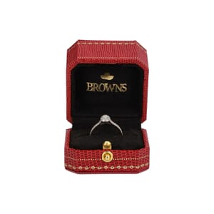 BROWNS White Gold Pear Diamond Angel Halo Engagement Ring | Luxity