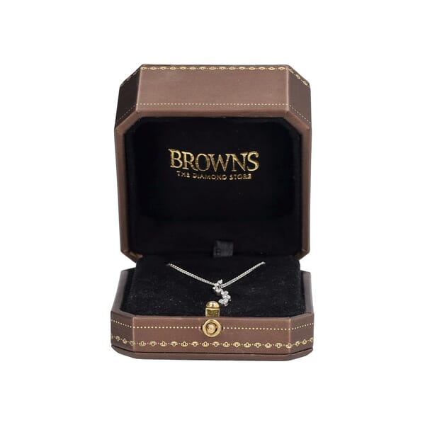 White Gold Diamond S Shape Pendant