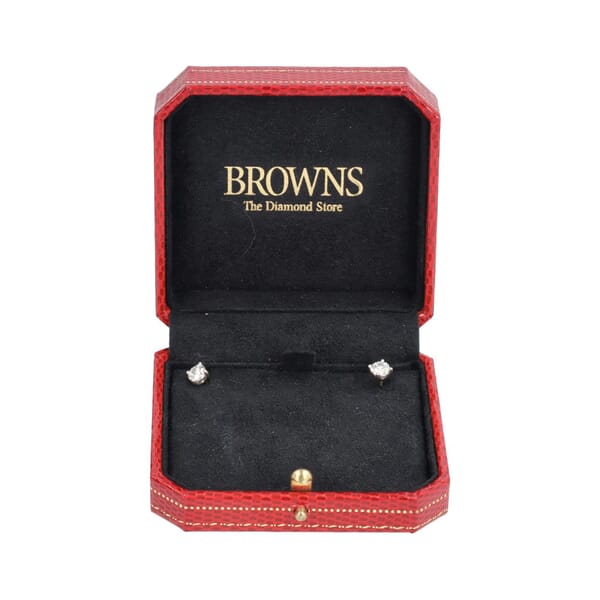 Vintage Gold Classic Claw Set Diamond Earrings