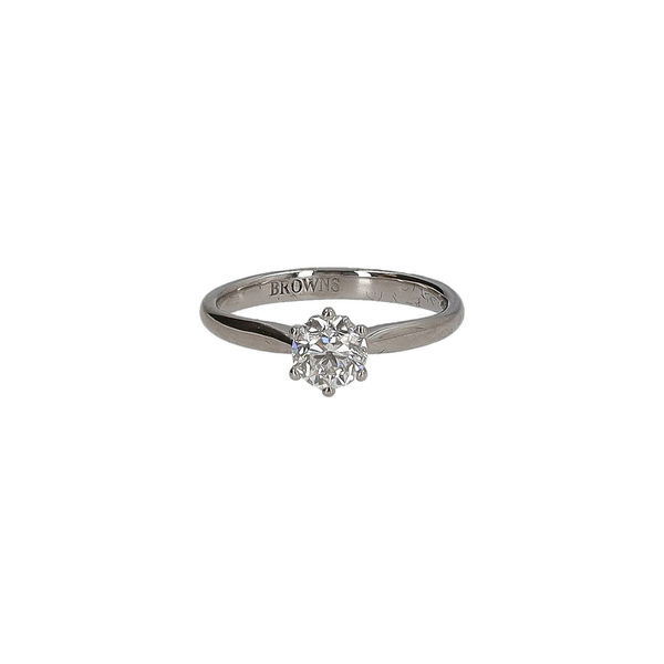 Platinum Solitaire Diamond Protea Ring