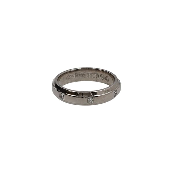 Platinum/Diamond Tension Set Band