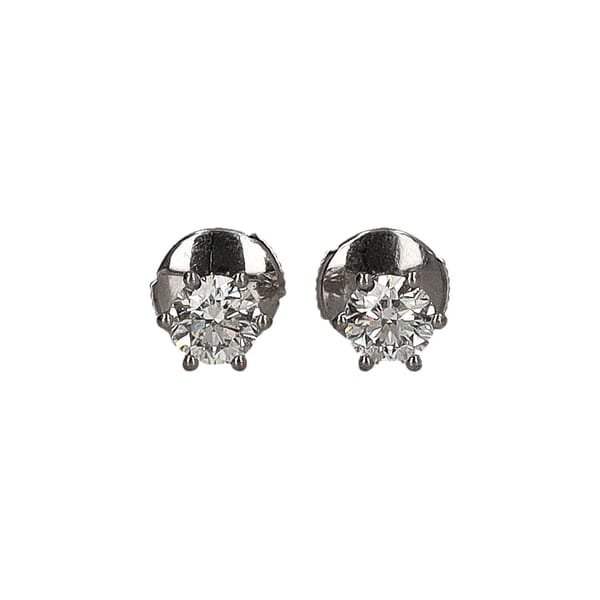 White Gold Diamond Protea Solitaire Stud Set