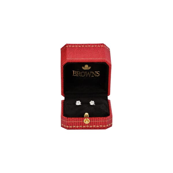 White Gold Diamond Protea Solitaire Stud Set