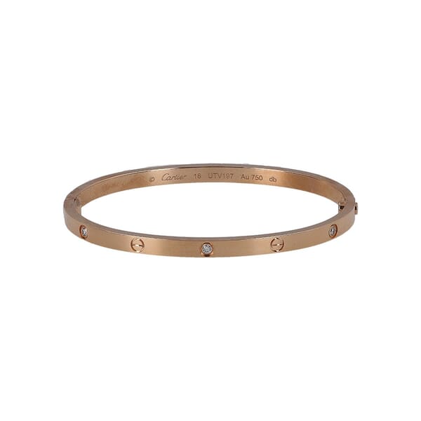 Rose Gold Diamond Love Bracelet Small Model