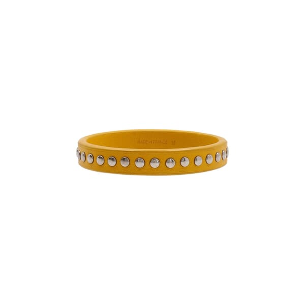Leather Studded Bracelet Yellow