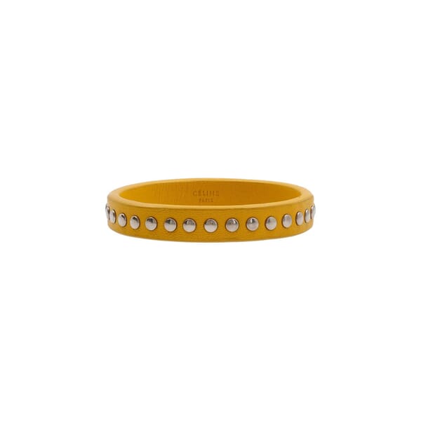 Leather Studded Bracelet Yellow