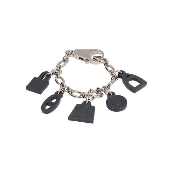 Sterling Silver/Leather Amulettes Bracelet Black