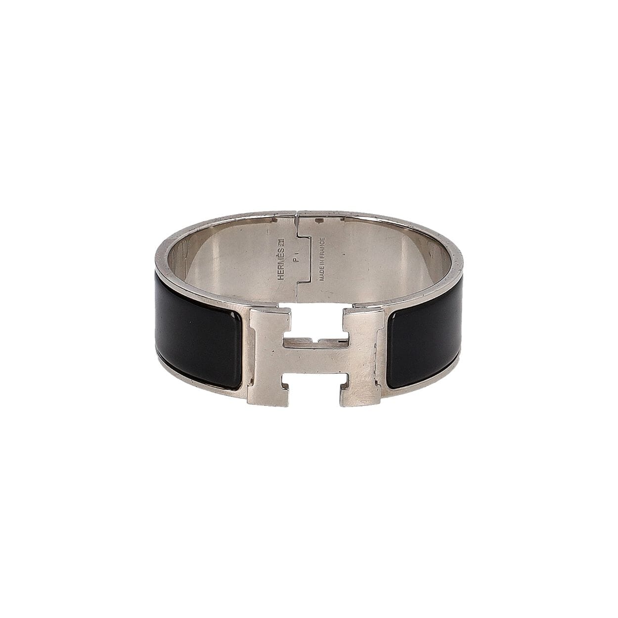 Enamel Clic H Bracelet Black