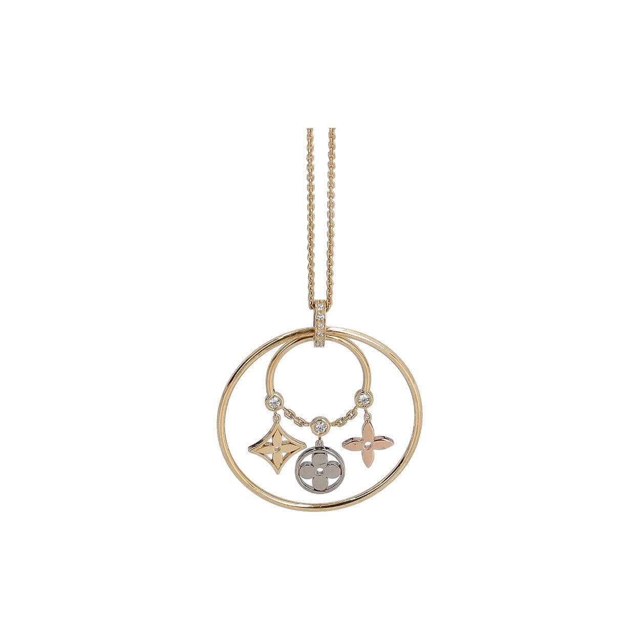 CELINE Vintage Coin Necklace Silver/Gold Tone | Luxity